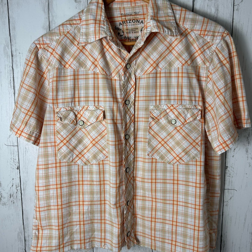 Arizona Jean Co women’s Plaid Short Sleeve Shirt small